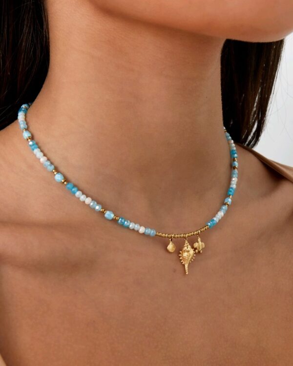 Shell show necklace blue