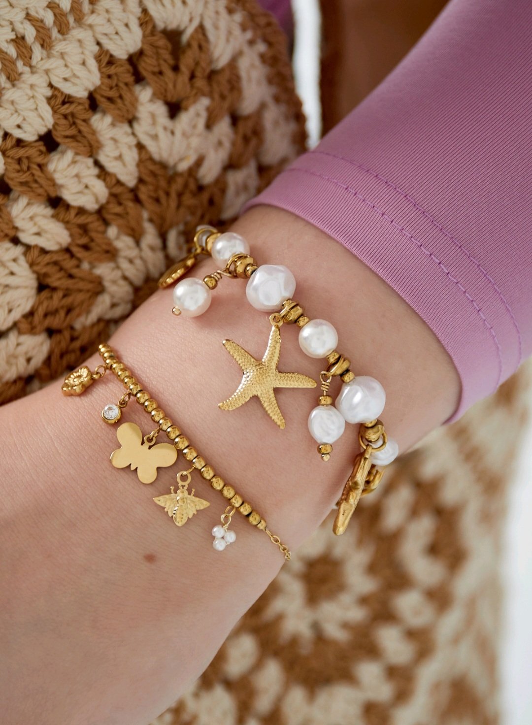Seashell bracelet pearl