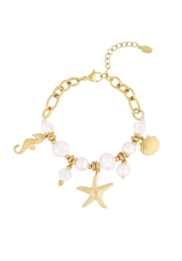Seashell bracelet pearl - Afbeelding 2