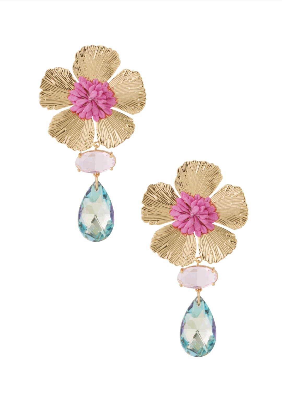 Blooming earrings blue