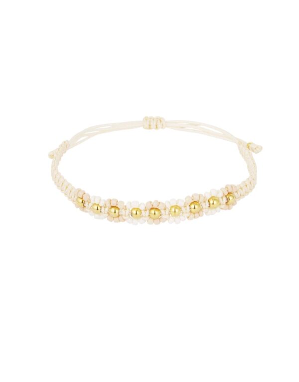 Flower power bracelet beige