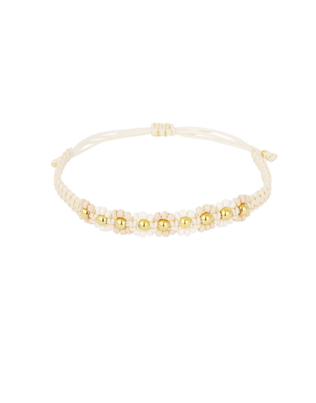 Flower power bracelet beige