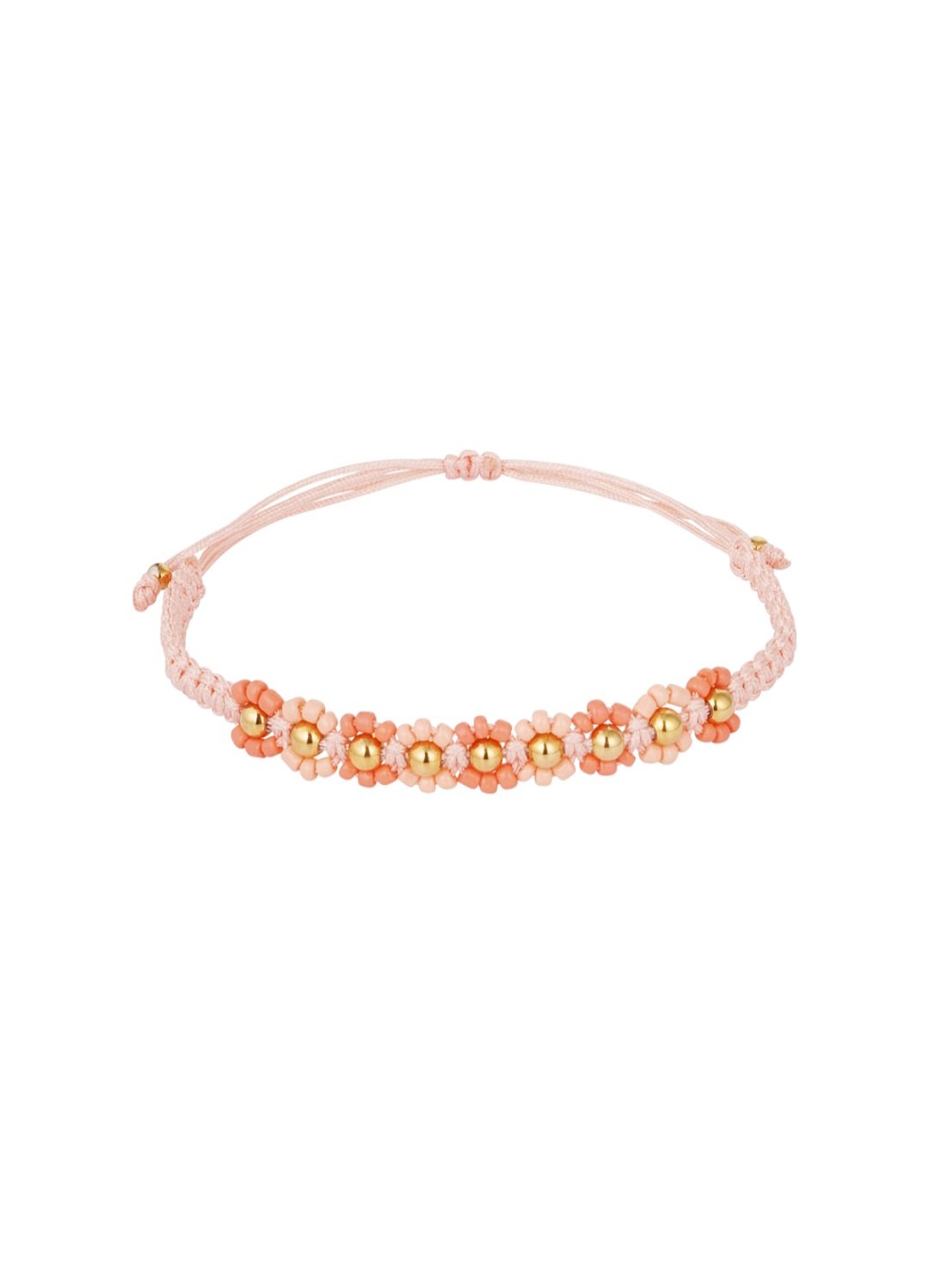 Flower power bracelet oranje