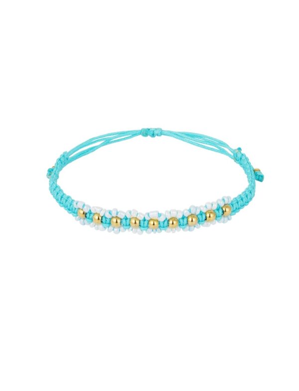 Flower power bracelet blue - Afbeelding 2