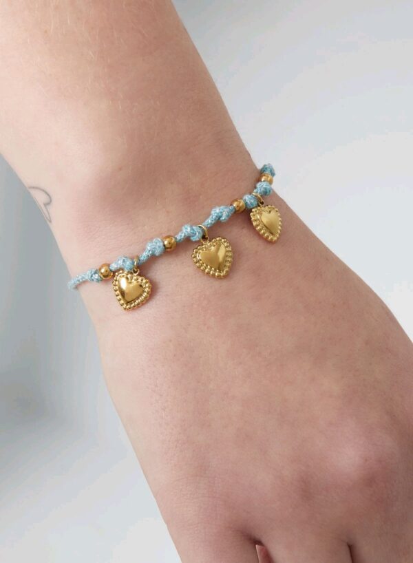Love chain bracelet blue - Afbeelding 2