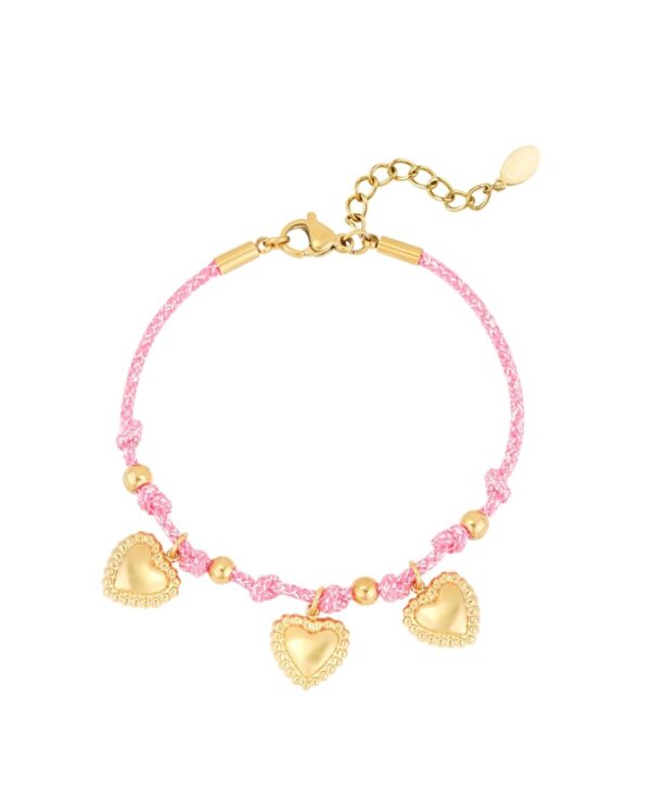 Love chain bracelet pink