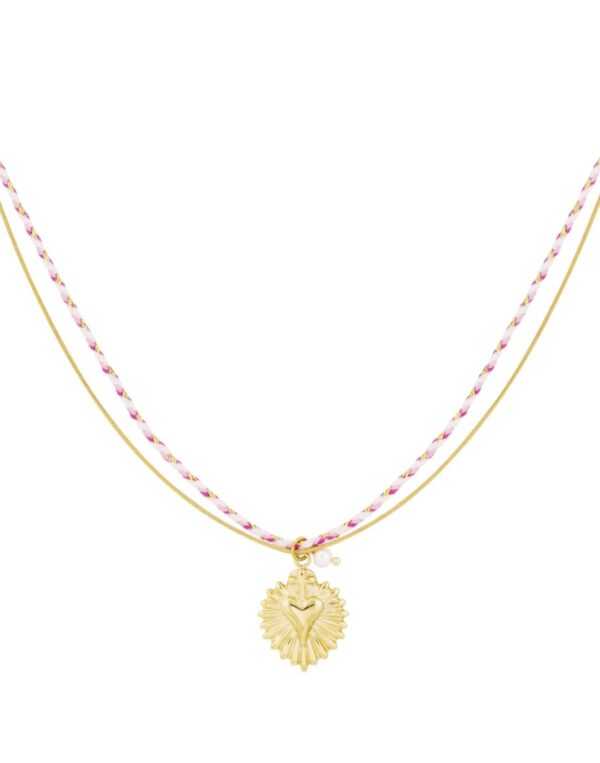 Colorful heartbeat necklace