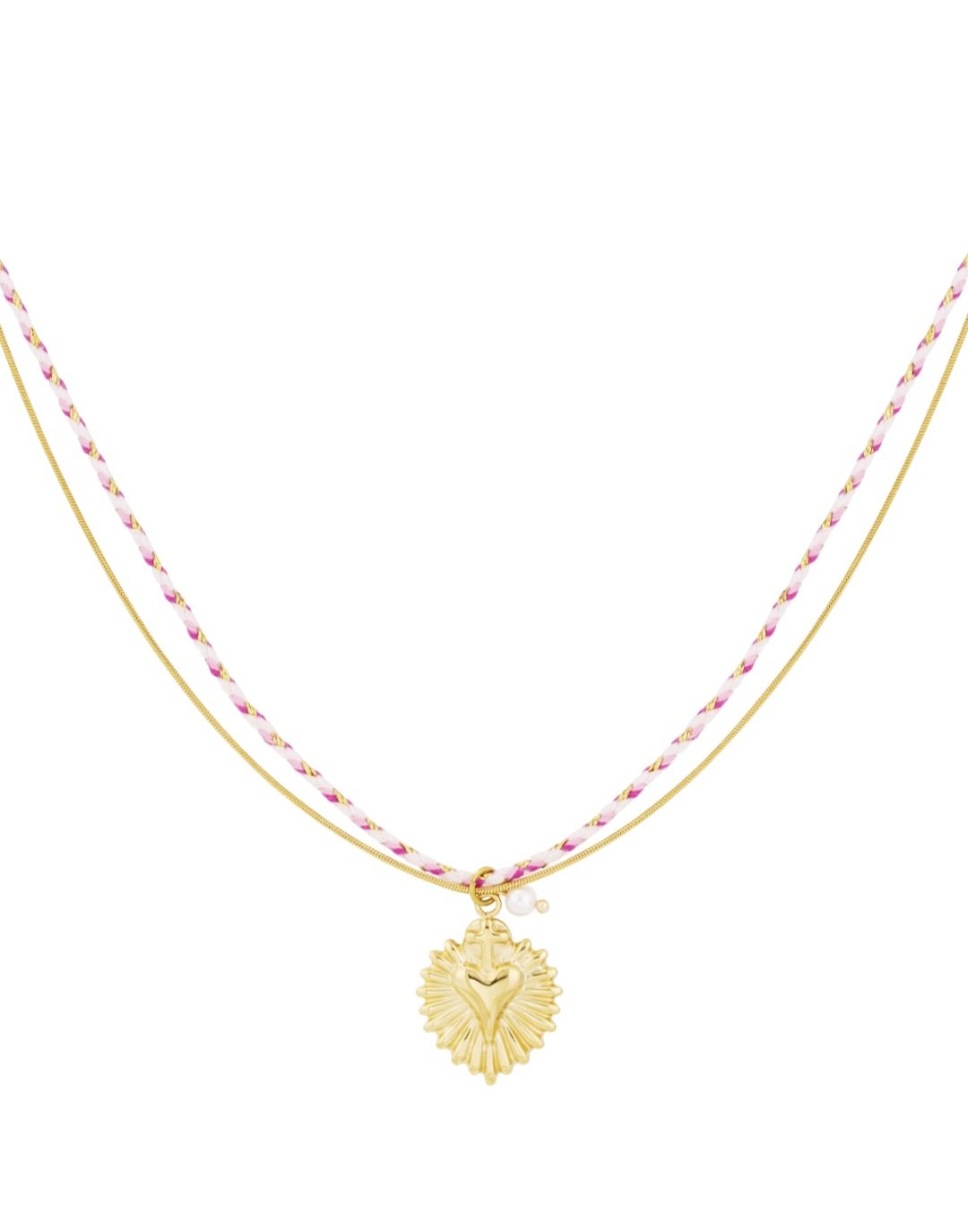 Colorful heartbeat necklace