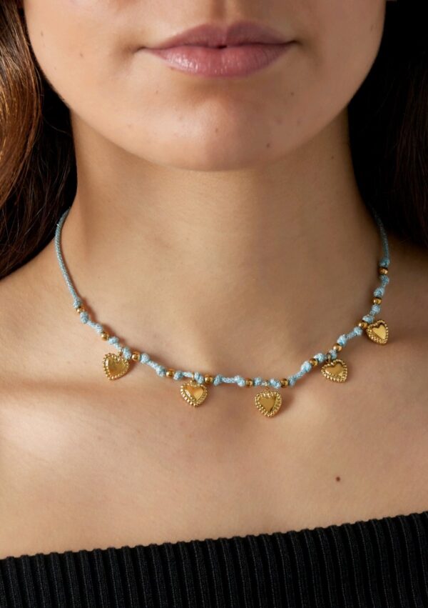 Love chain necklace blue