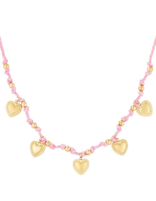 Love chain necklace pink