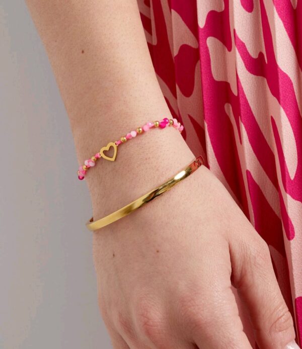 Colorful heart bracelet pink - Afbeelding 2
