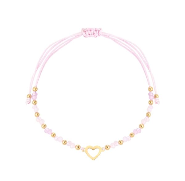 Colorful heart bracelet pink