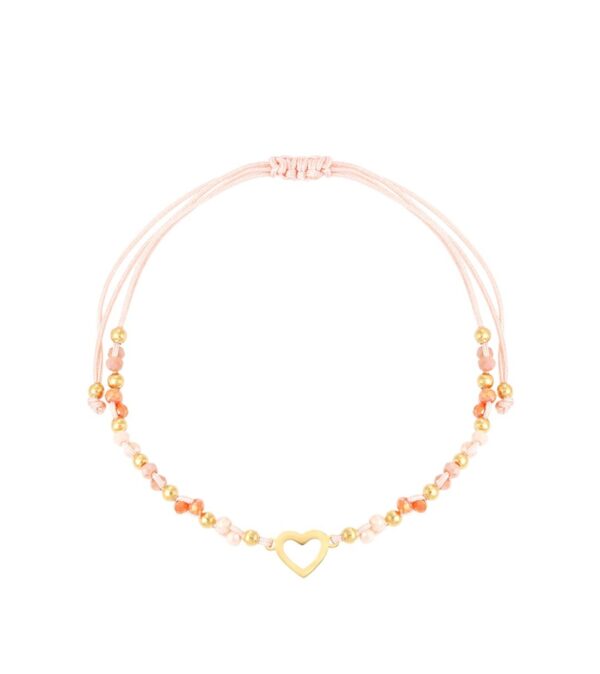 Colorful heart bracelet Orange