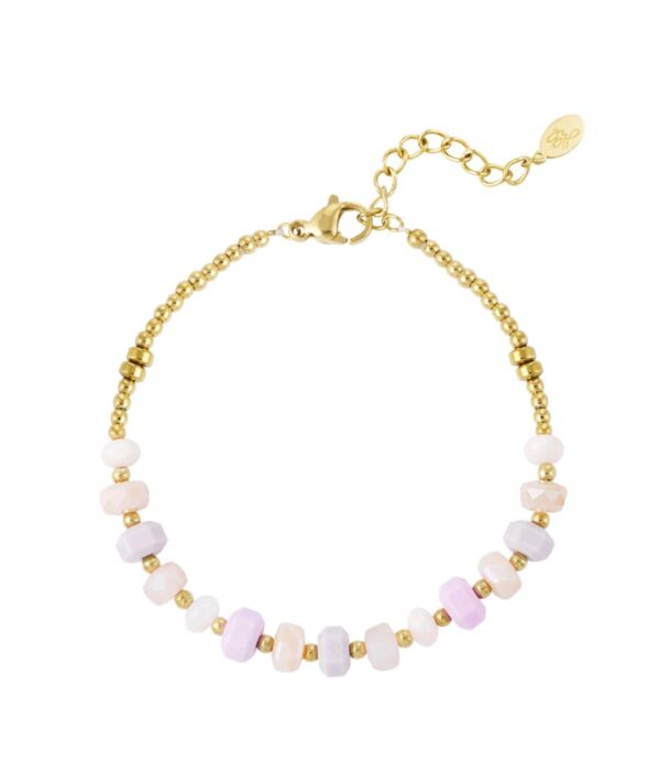 Colorful wrap bracelet pink - Afbeelding 2