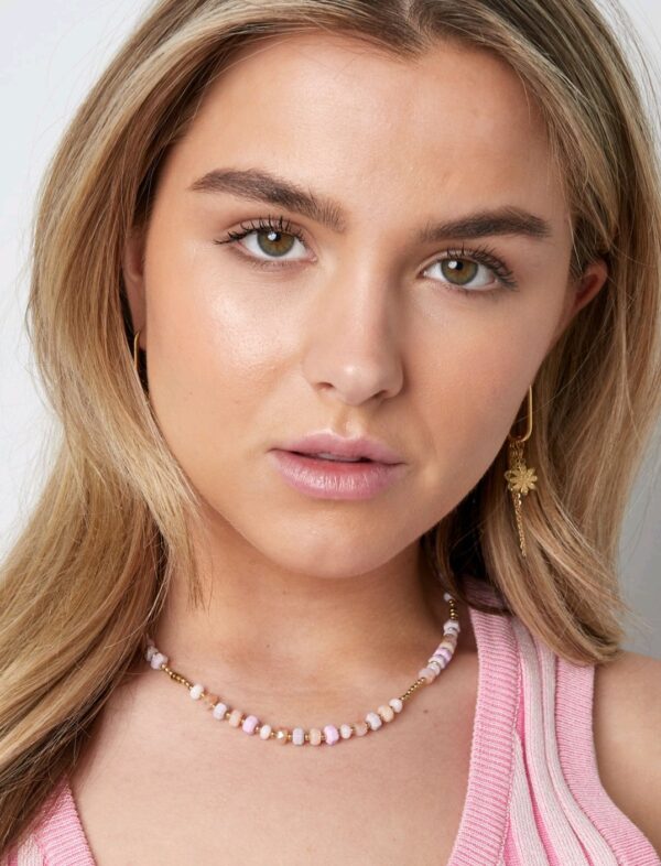 Colorful wrap necklace pink
