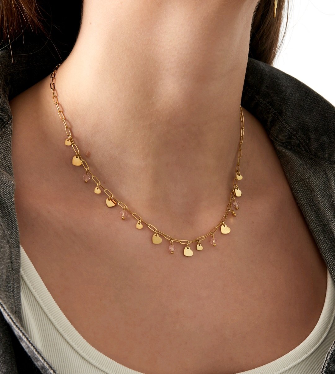 Full of love necklace soft pink
