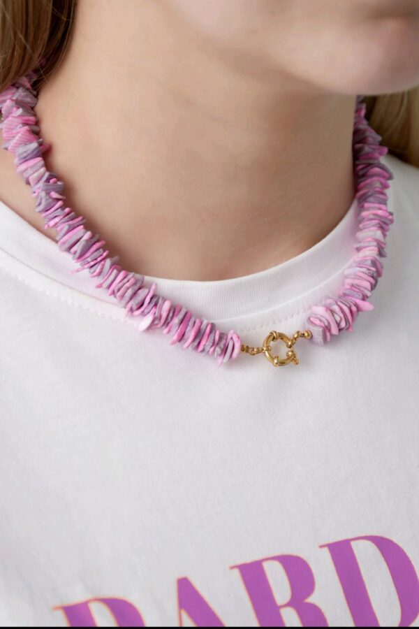 Seashell necklace pink