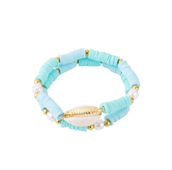 Blossom shell bracelet blue - Afbeelding 2