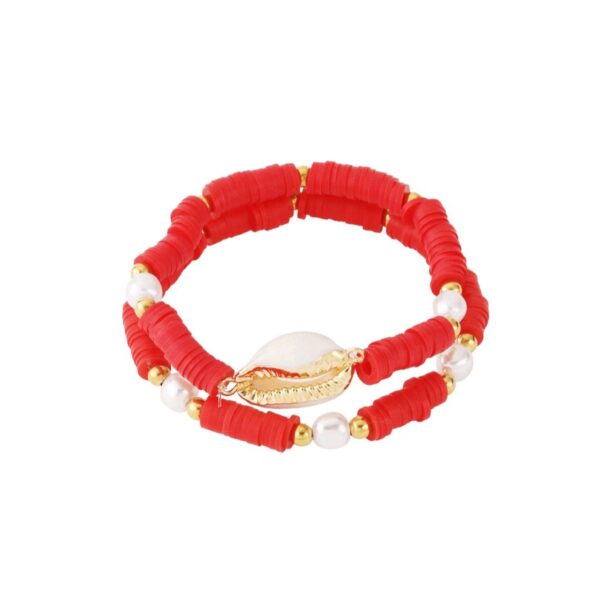 Blossom shell bracelet red