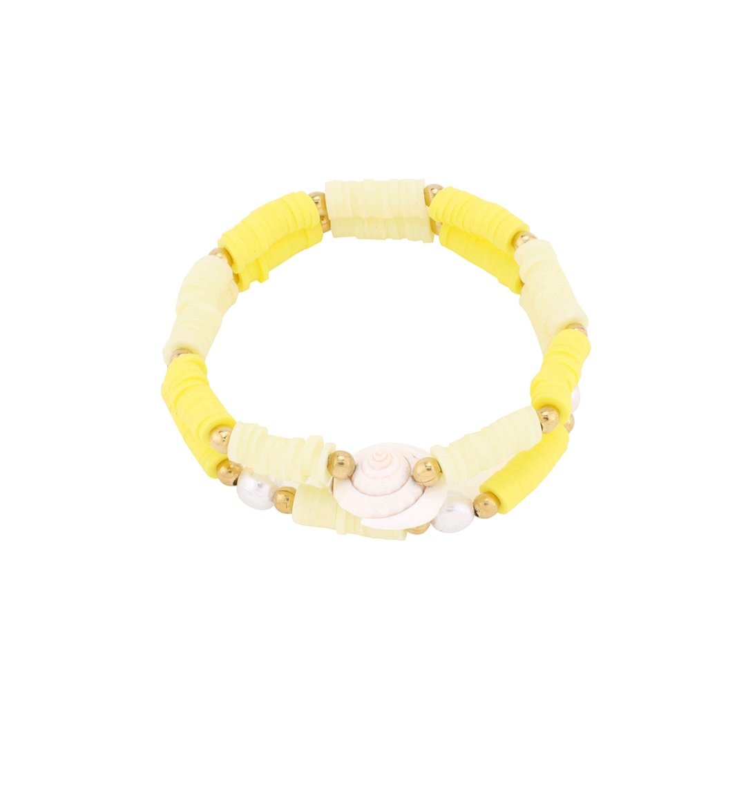 Double shell bracelet yellow