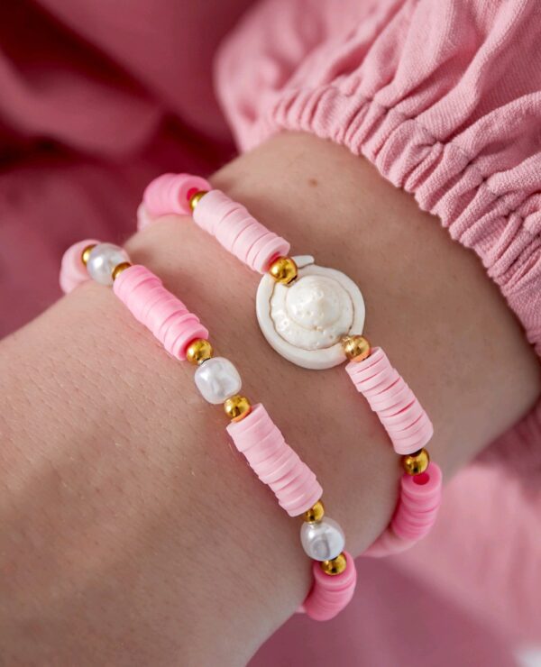 Double shell bracelet blue - Afbeelding 2