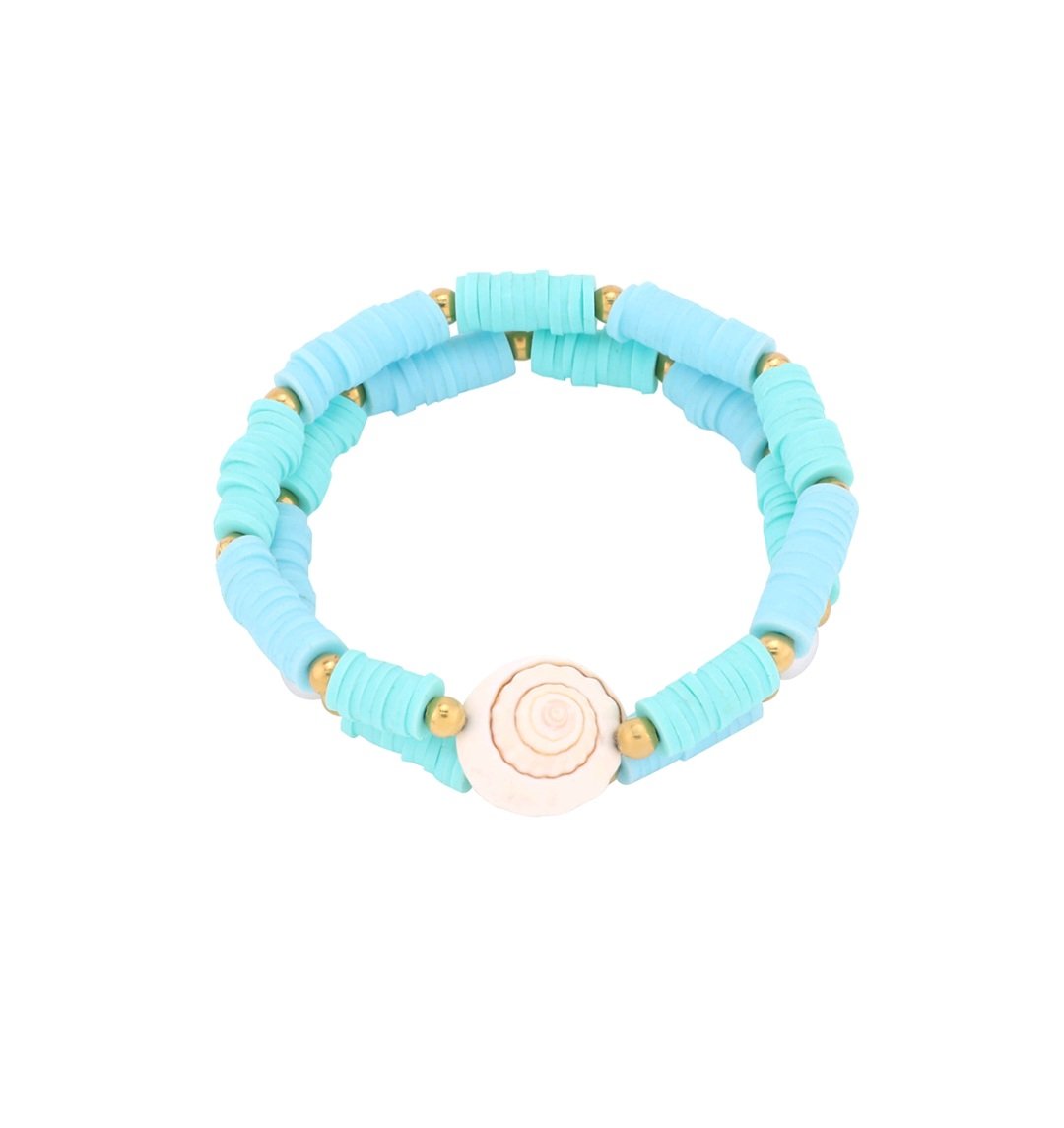 Double shell bracelet blue