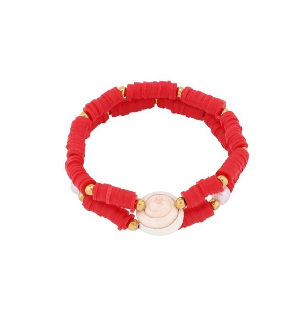 Double shell bracelet red