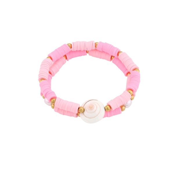Double shell bracelet pink - Afbeelding 2